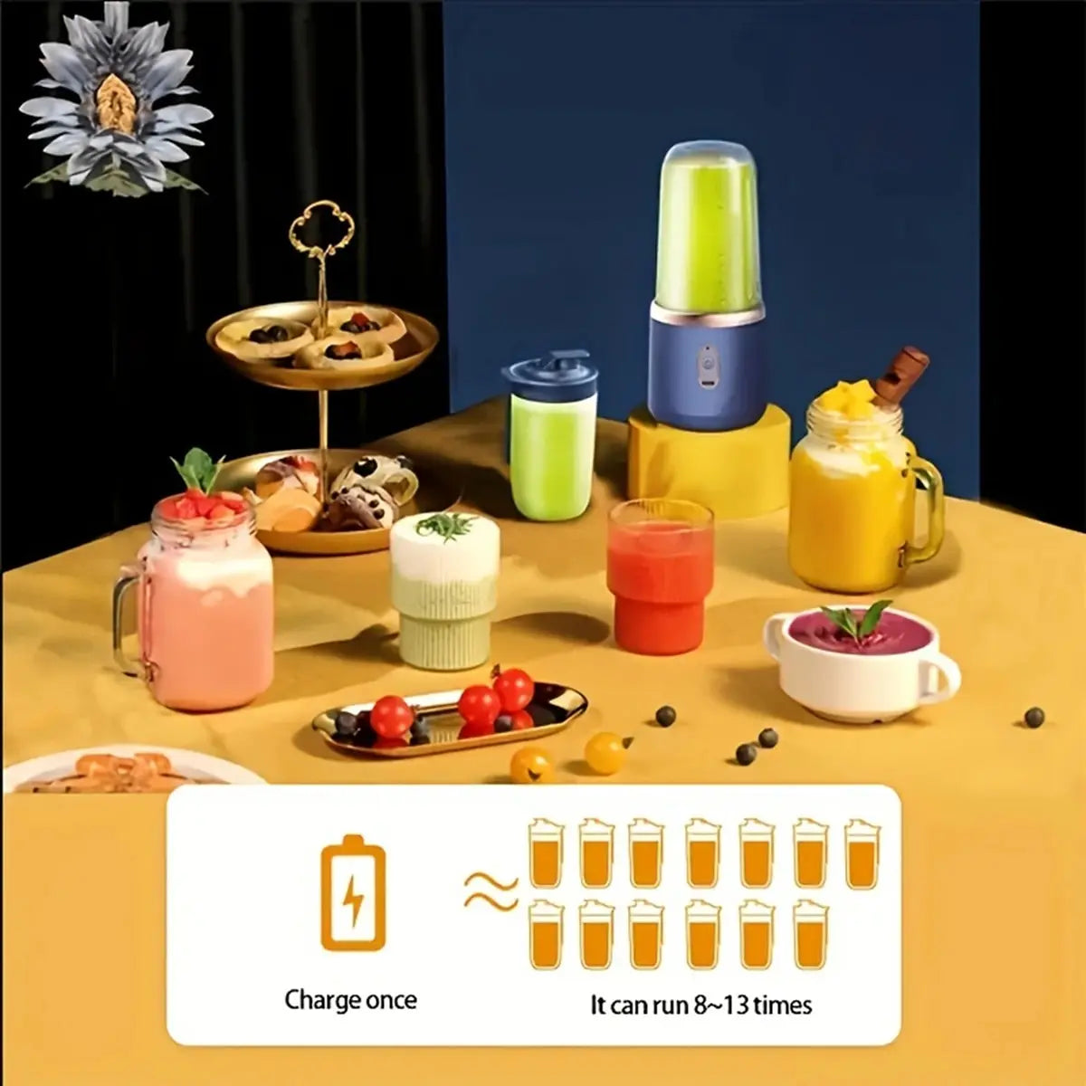 Portable Blender Bottle Electric 6 Blades Multifunction Juice Blender Fresh Juice Smoothie Blender Ice CrushCup Food Processor - The Prime Shop