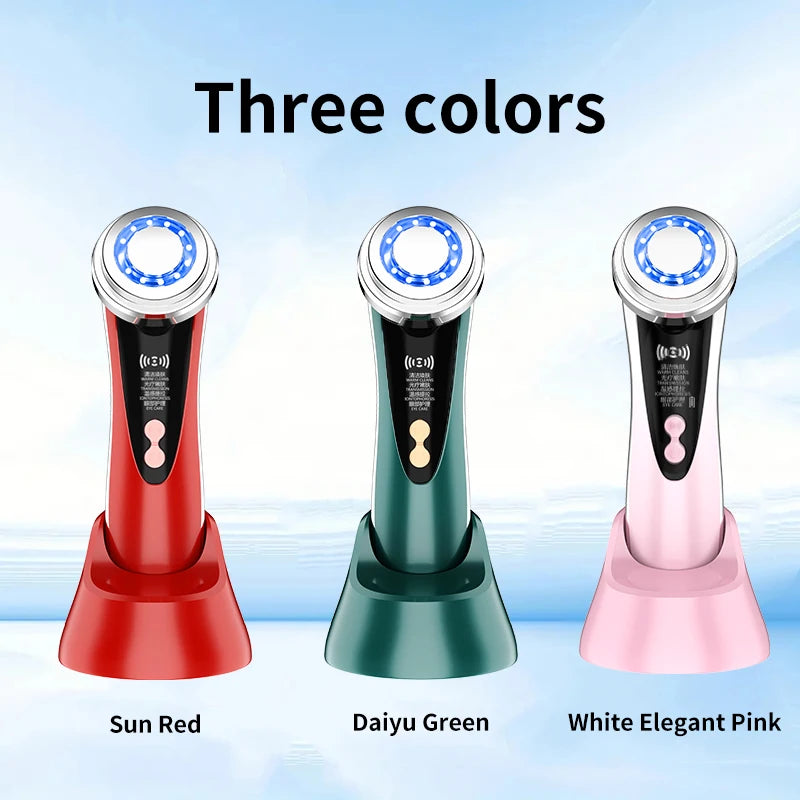 Microcurrent Facial Massager – Skin Rejuvenation Beauty Tool in Pink/Green/Red - The Prime Shop
