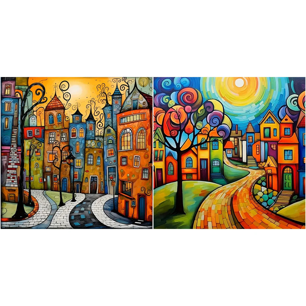 5D DIY Diamond Painting Kit – Vibrant Street Scene for Creative Home Decor - The Prime Shop