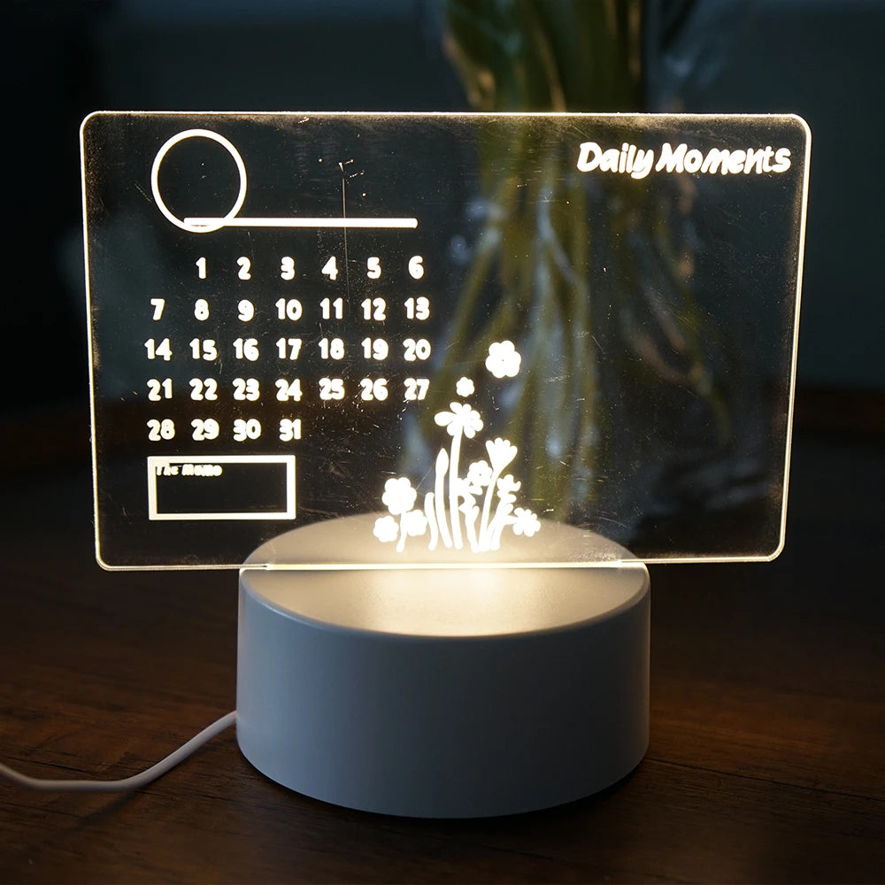 Creative LED Note Board Night Light – USB Rewritable Message Board for Kids’ Room Decor - The Prime Shop
