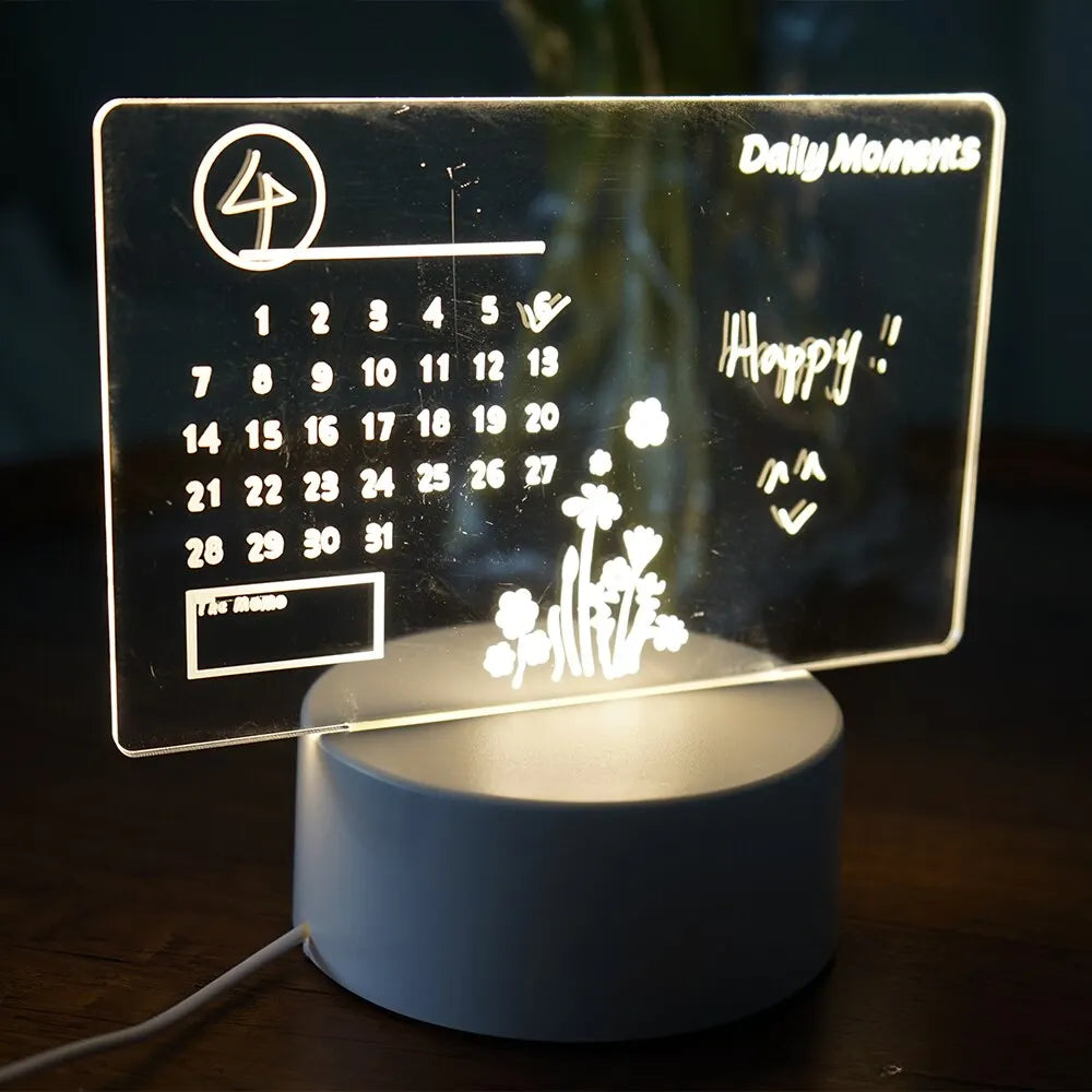 Creative LED Note Board Night Light – USB Rewritable Message Board for Kids’ Room Decor - The Prime Shop