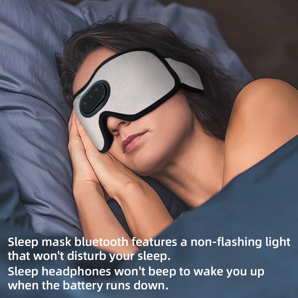 Sleep Headphones 5.2 Bluetooth Sleep Mask Cooling Eye Shade with Music and Ultra Thin Speakers for Sleeping Travel - The Prime Shop