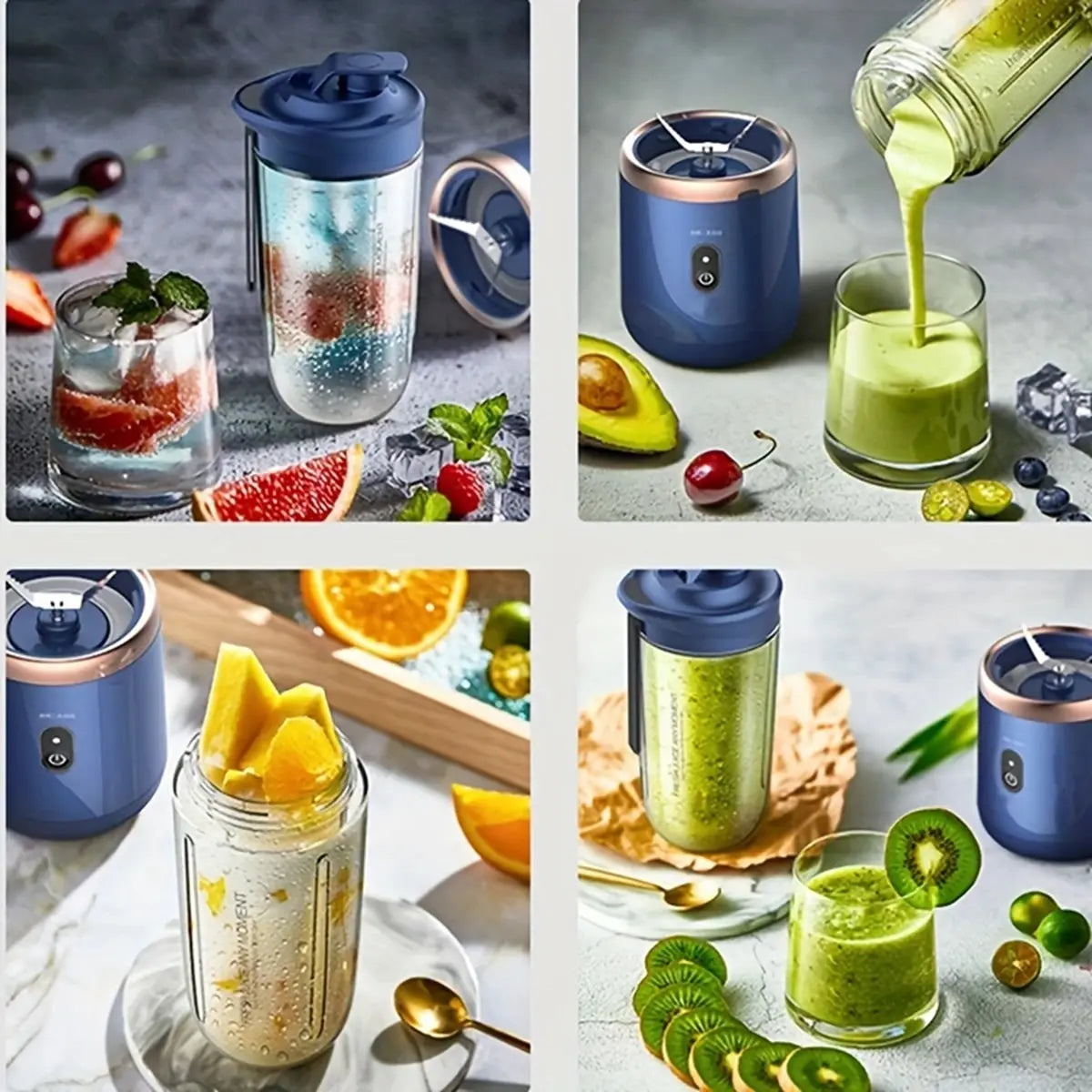 Portable Blender Bottle Electric 6 Blades Multifunction Juice Blender Fresh Juice Smoothie Blender Ice CrushCup Food Processor - The Prime Shop