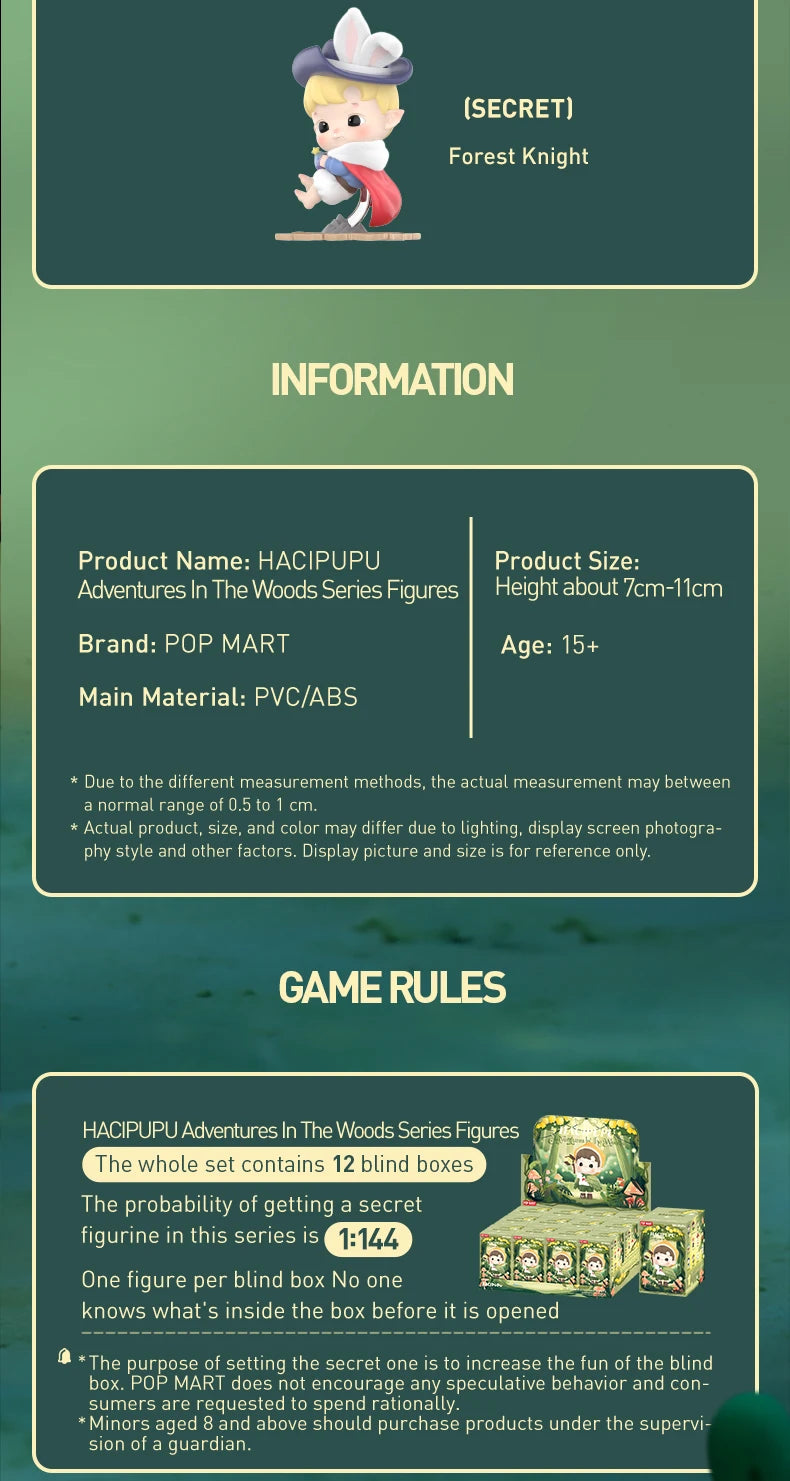 POP MART HACIPUPU Adventures In The Woods Series Mystery Box 1PC/12PCS POPMART Blind Box Cute Toy Action Figure - The Prime Shop