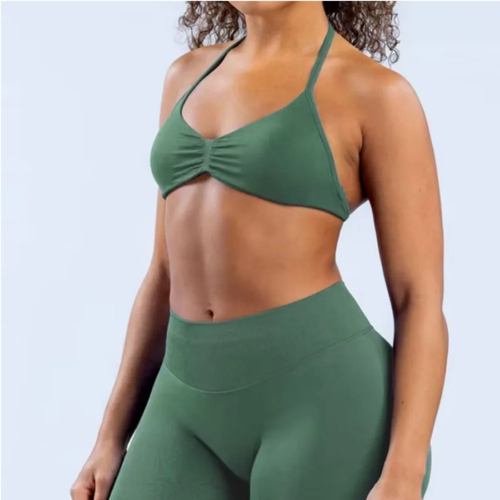 Seamless Strappy Sports Impact Bra – Supportive & Breathable for Yoga, Gym & Running