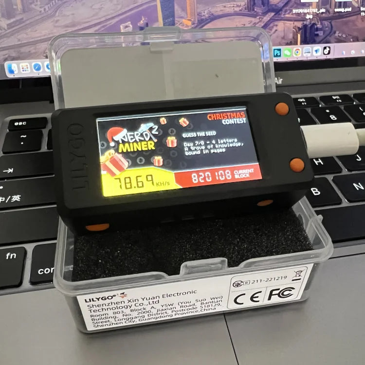 Nerdminer V2 Firmware 1.6.3 T-Display S3 Board 78K/S Hashrate BTC Solo Miner