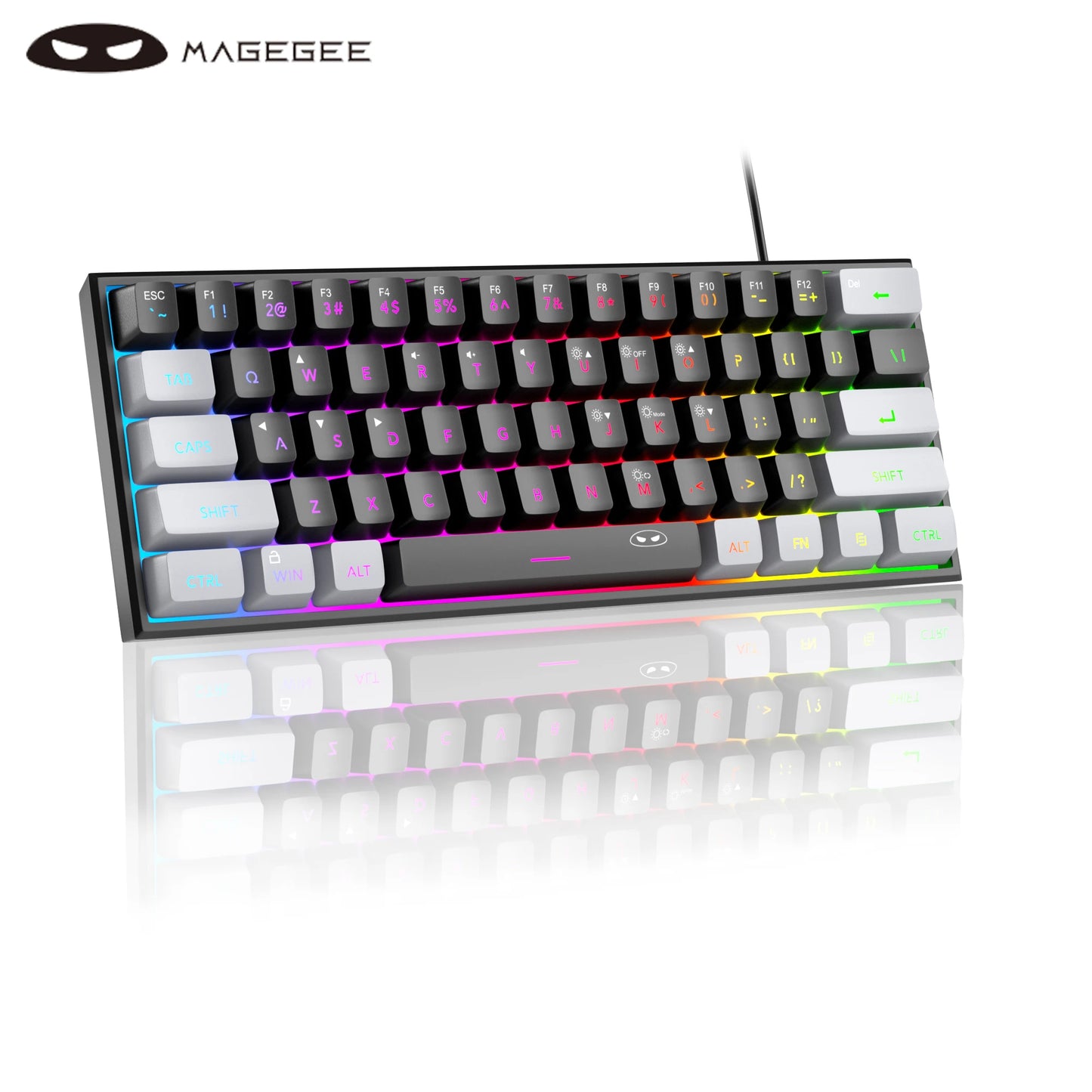 Mini Gaming Keyboard – RGB Backlit, 61-Key Compact, Waterproof & Ergonomic TS91 Design