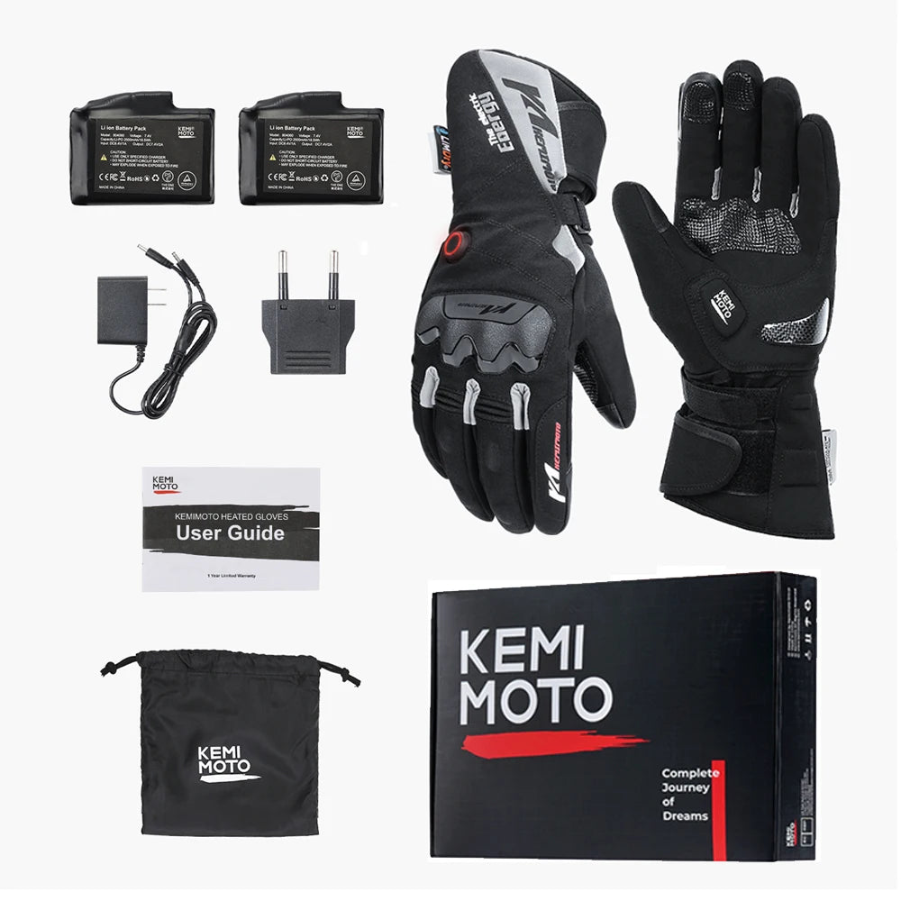 Heated Motorcycle Gloves – Waterproof, Touch Screen, Electric Thermal Gloves for Winter Sports - The Prime Shop