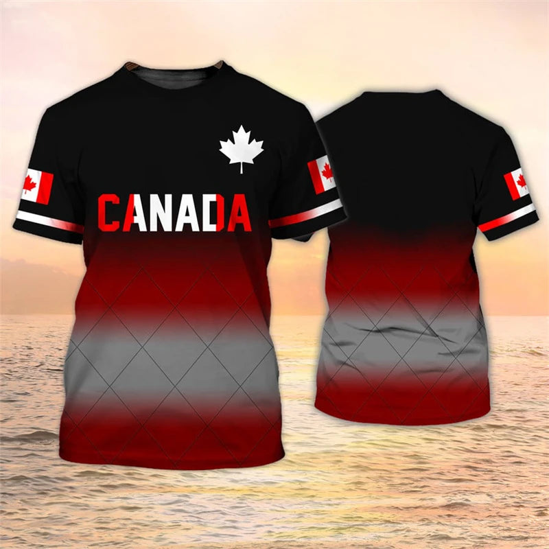 Canada Flag T-Shirt – Maple Leaf Short Sleeve Casual Tee for Men & Women