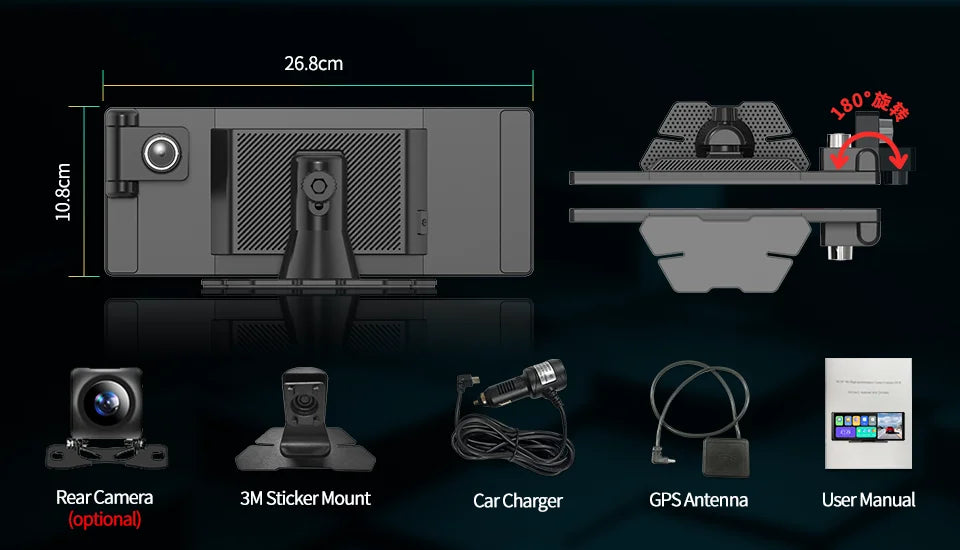 Dash Cam – 11.3" 4K High-Resolution Car Video Recorder with Advanced Features - The Prime Shop