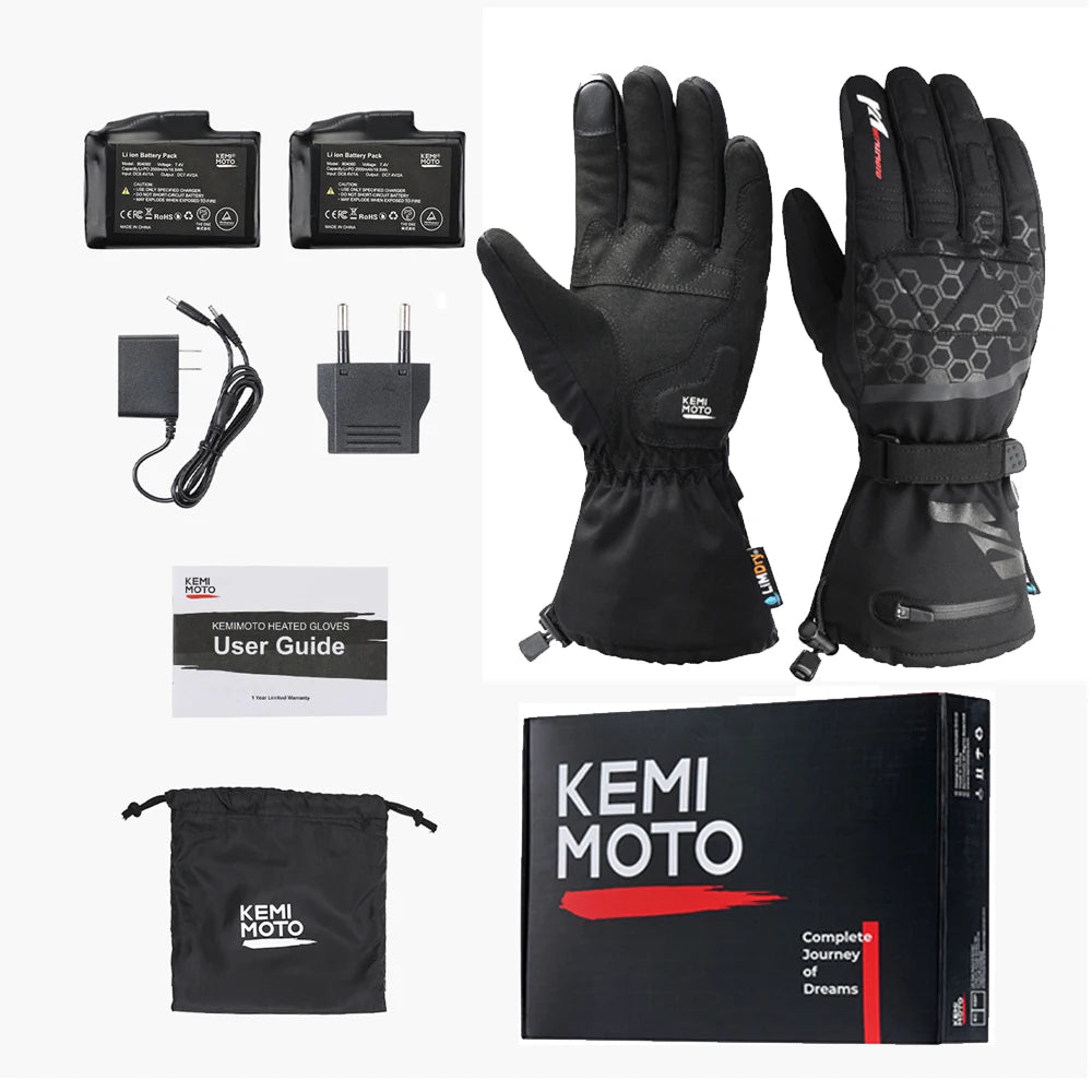 Heated Motorcycle Gloves – Waterproof, Touch Screen, Electric Thermal Gloves for Winter Sports - The Prime Shop