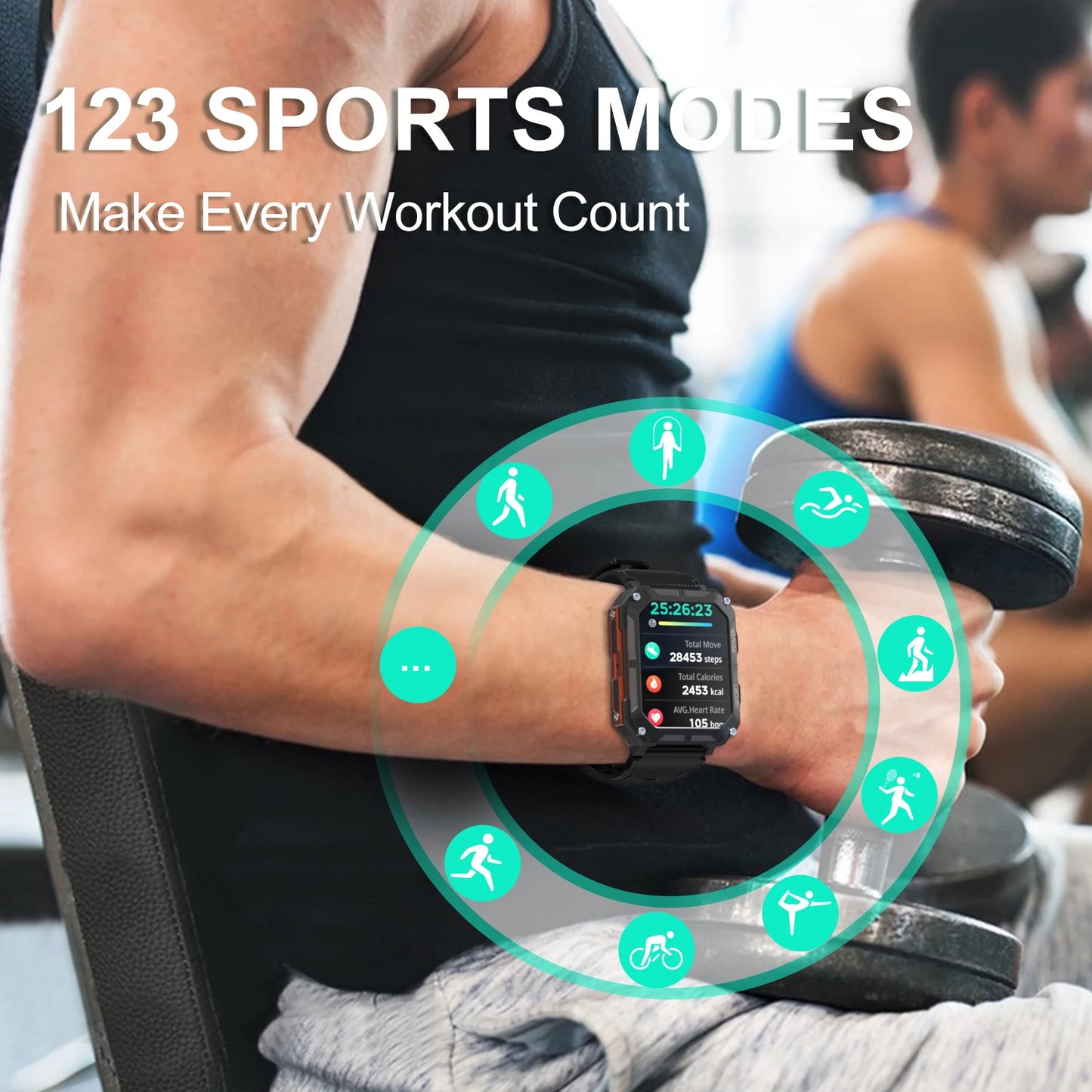 Pro Smart Watch C20 – Voice Assistant, Wireless Call, IP68 Waterproof for Android & iOS