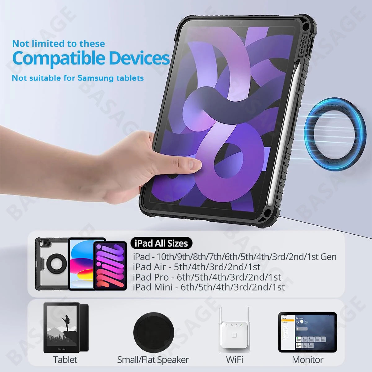 Magnetic Tablet Wall Mount – SnapHold iPad Holder for Home, Office & Fridge Use