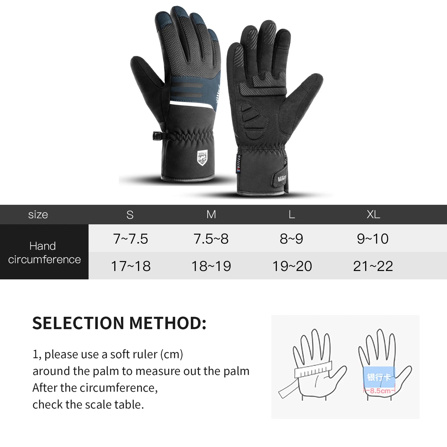 Black Winter Waterproof Cycling Gloves – Touch Screen, Fleece for Sports and Skiing - The Prime Shop