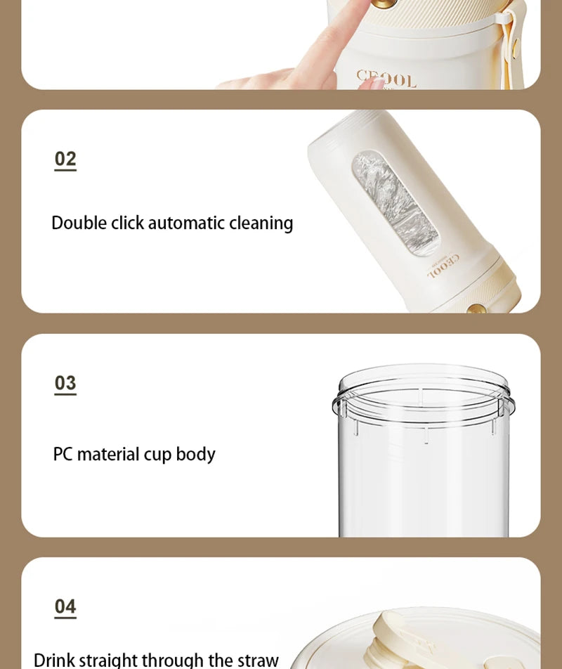Electric Portable Blender 350ml – USB Rechargeable Juicer for Smoothies and Juices - The Prime Shop