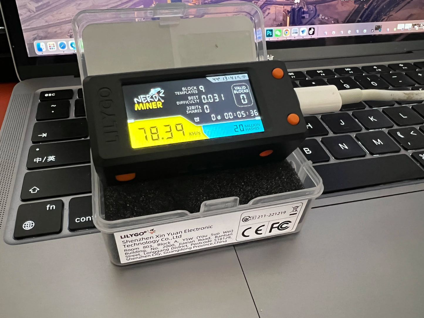 Nerdminer V2 Firmware 1.6.3 T-Display S3 Board 78K/S Hashrate BTC Solo Miner
