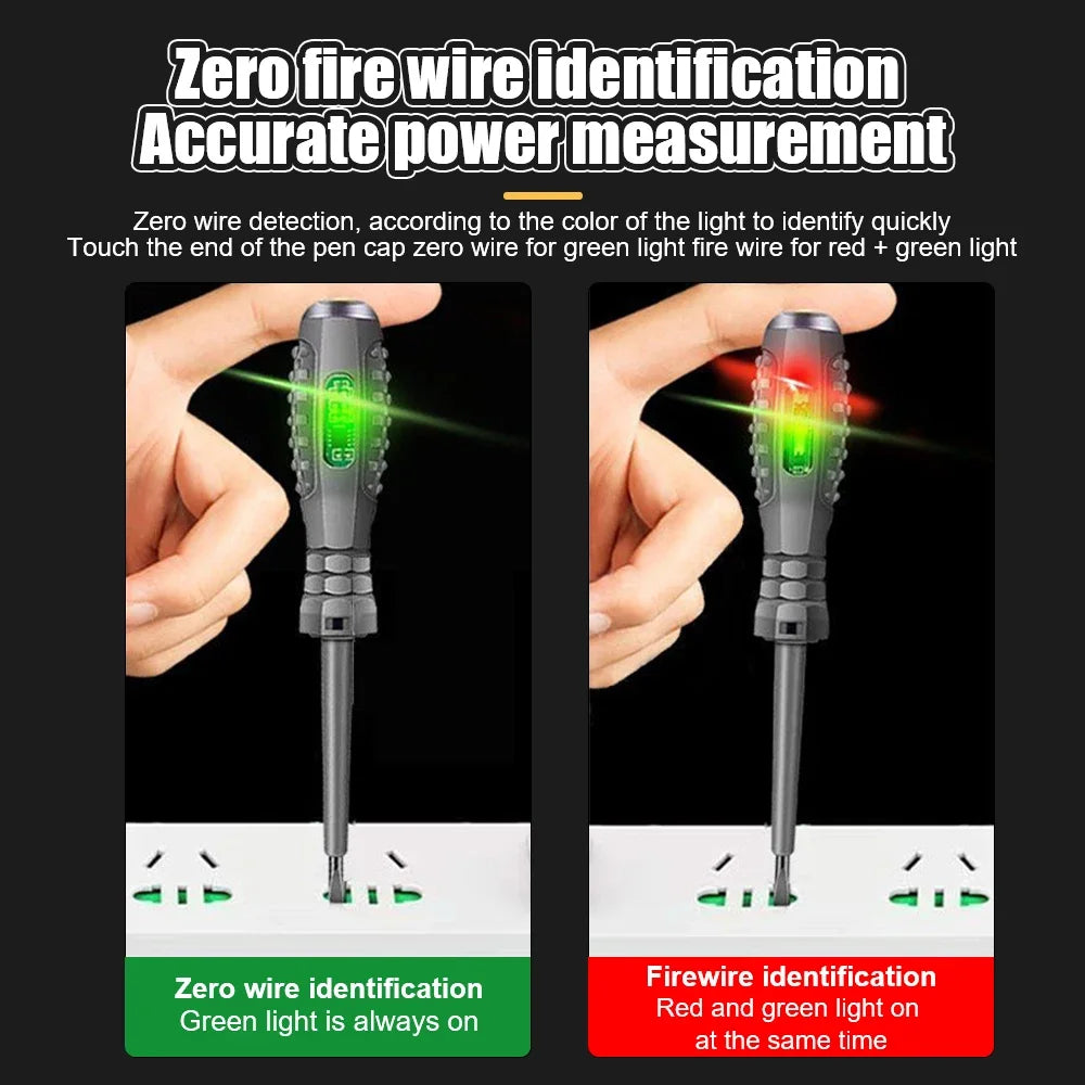 Electrician Screwdriver 12-220V Voltage Tester Pen – AC/DC Induction Insulated Hand Tools