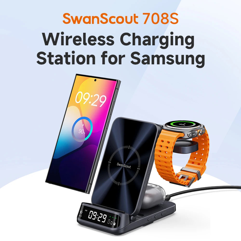 Wireless Charging Station – For Samsung S25/S24 Ultra, Z Flip/Fold, Galaxy Watch 7 & Buds 3