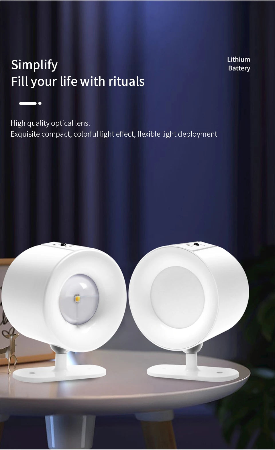 LED Wall Sconce – Touch Control, Double Head, Rotatable, Wireless Night Light for Bedrooms - The Prime Shop