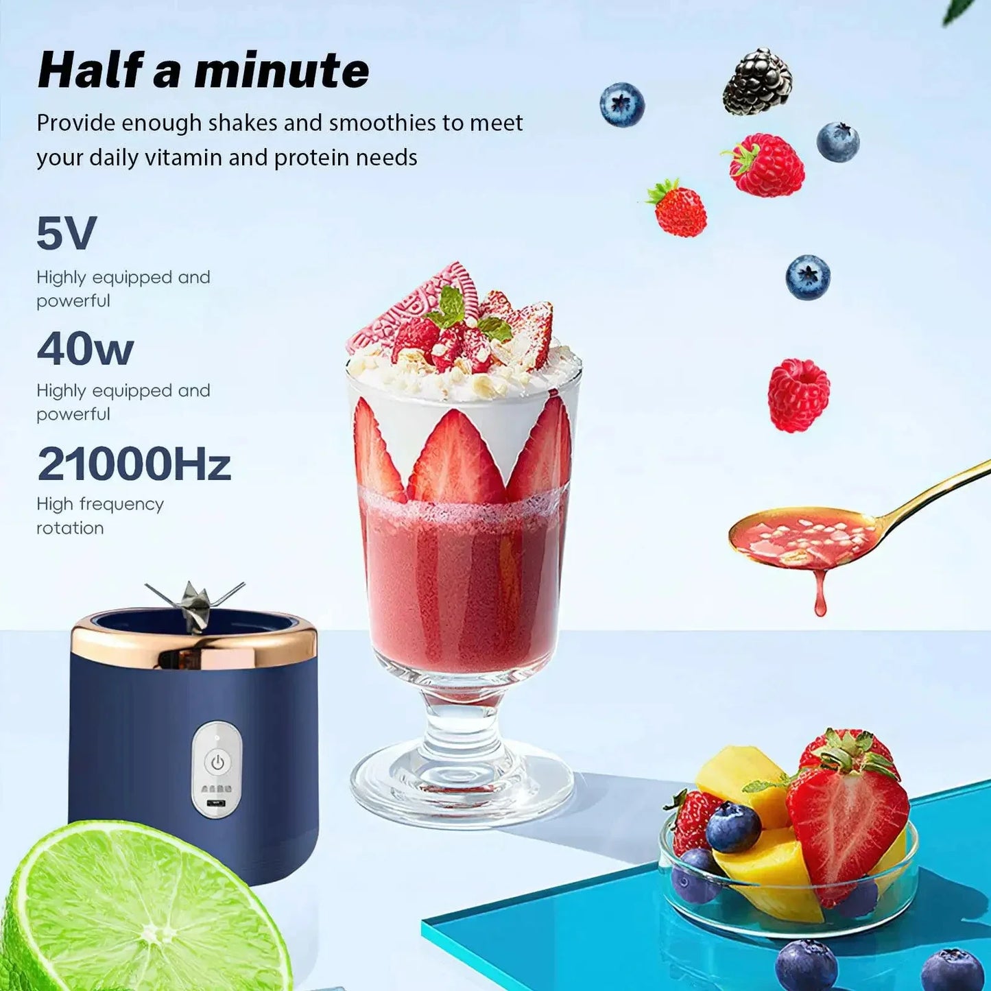 Xiaomi Double Cup Portable Blender - USB Rechargeable for Juices, Smoothies & Milkshakes - The Prime Shop