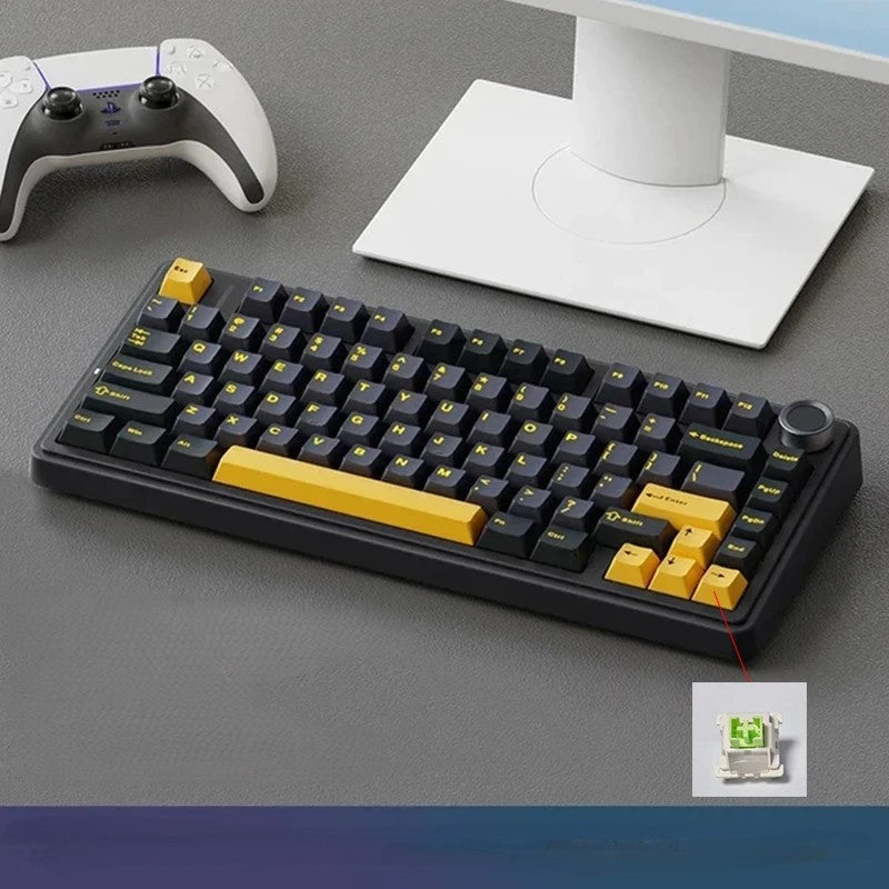 RGB Mechanical Gaming Keyboard – Gasket Mounted, Side-Engraved PBT Gradient Keycaps, 80 Keys