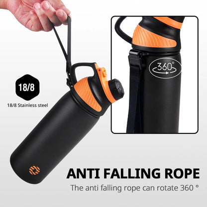 Insulated Stainless Steel Thermos – Magnetic Lid, Keeps Drinks Cold for Outdoor Sports