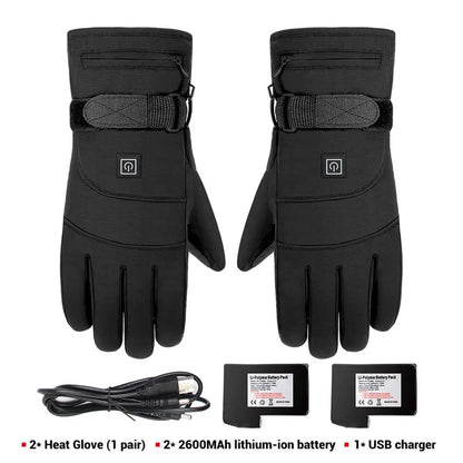Heated Gloves for Winter – 3.7V Rechargeable Battery Electric Hand Warmers for Skiing, Fishing, Cycling - The Prime Shop