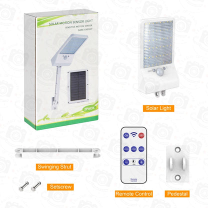 QLTEG 48 LED 800 LM Outdoor Solar Power Street Wall Lamp PIR Motion Sensor Garden Security Waterproof remote control solar light - The Prime Shop