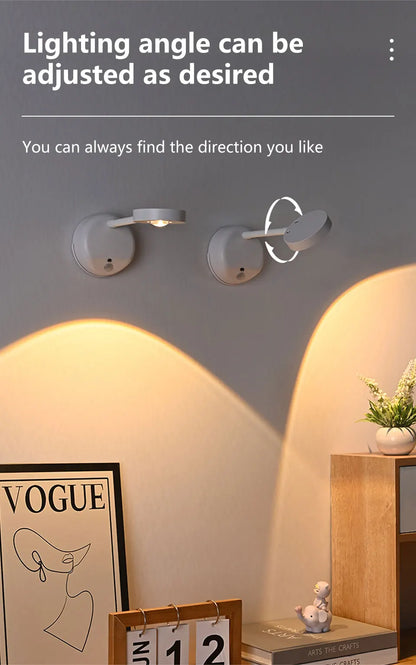 Rechargeable Induction Wall Spotlight – Adjustable Brightness, Three Colors, Punch-Free - The Prime Shop