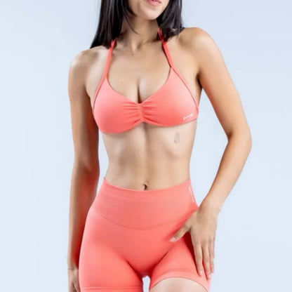 Seamless Strappy Sports Impact Bra – Supportive & Breathable for Yoga, Gym & Running