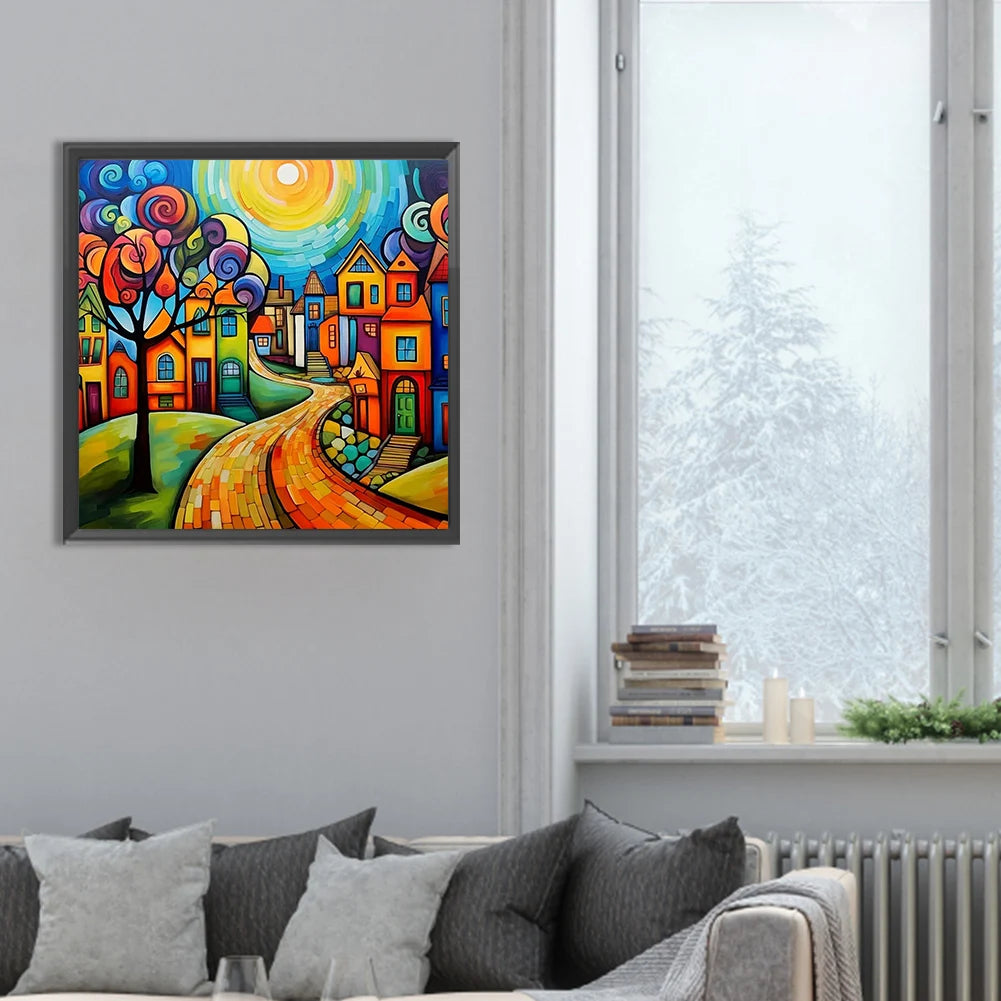 5D DIY Diamond Painting Kit – Vibrant Street Scene for Creative Home Decor - The Prime Shop