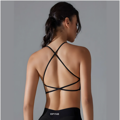 Backless Seamless Sports Bra – Medium Support, Padded & Stretchy for Yoga & Gym