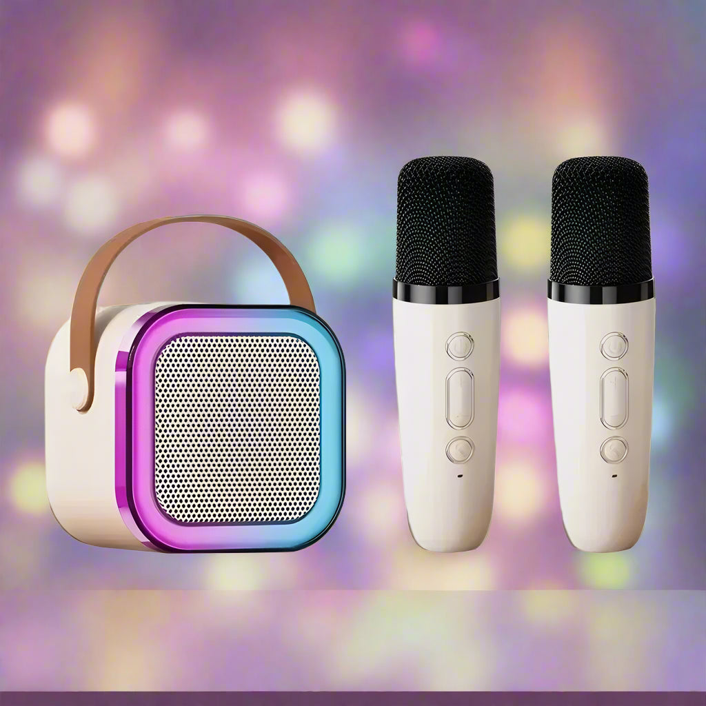 Portable Karaoke Machine Bluetooth 5.3 PA Speaker with 1-2 Wireless Microphones