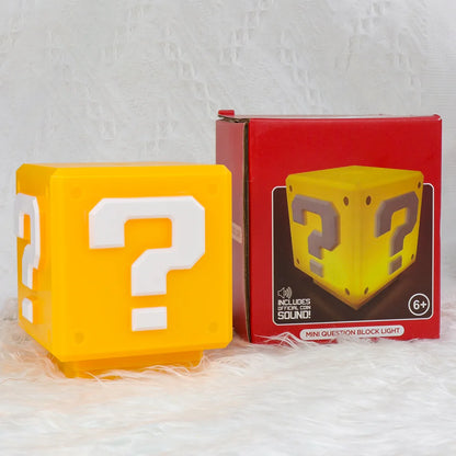 Super Mario Night Light with Music Anime Peripherals LED Question Mark Toad Children Bedroom Bedside Lamp USB Charging Gifts - The Prime Shop