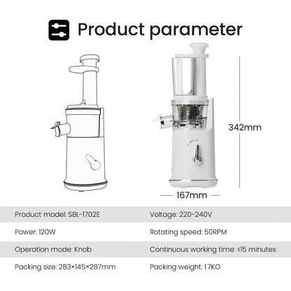 Mini Slow Juicer – Portable Electric Extractor, Easy-Clean Blender, Ice Cream Maker - The Prime Shop