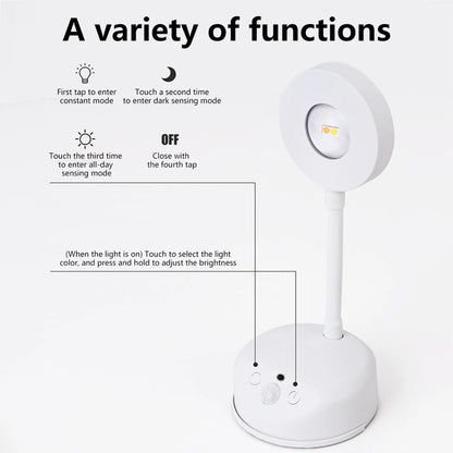 Rechargeable Induction Wall Spotlight – Adjustable Brightness, Three Colors, Punch-Free - The Prime Shop