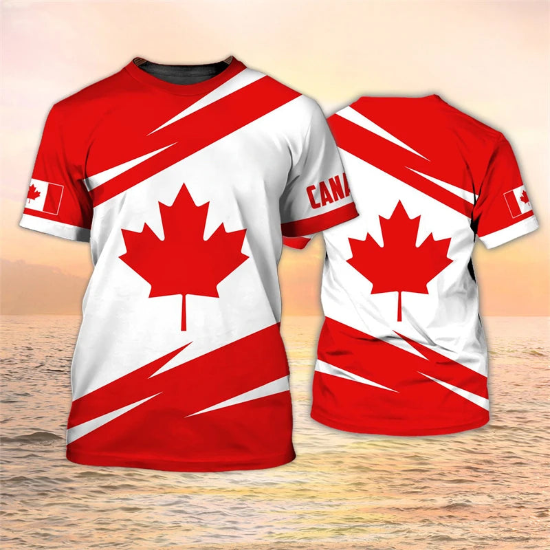 Canada Flag T-Shirt – Maple Leaf Short Sleeve Casual Tee for Men & Women