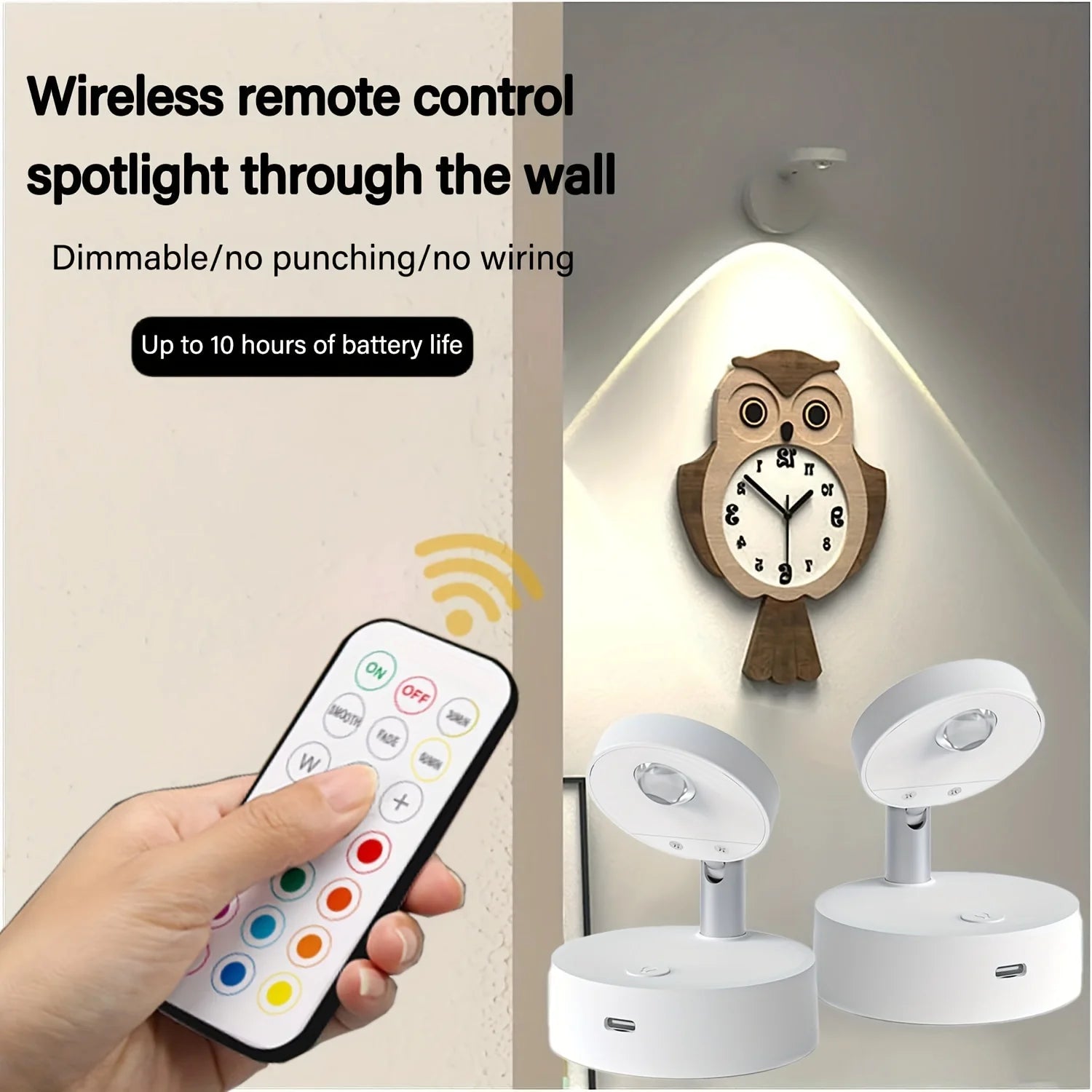 Cordless RGB Cat's Eye LED Wall Lamp – Dimmable Remote Control Night Light for Staircase - The Prime Shop