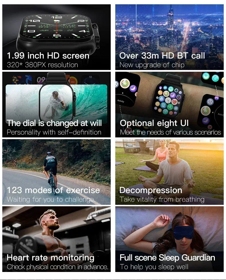 T800 U2 Smart Watch 49mm with GPS, NFC, Bluetooth, Wireless Charging, Games - The Prime Shop