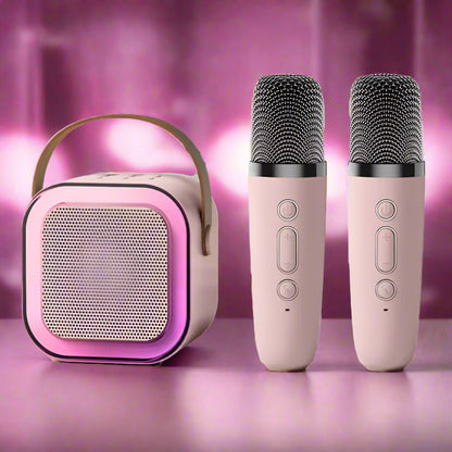 Portable Karaoke Machine Bluetooth 5.3 PA Speaker with 1-2 Wireless Microphones