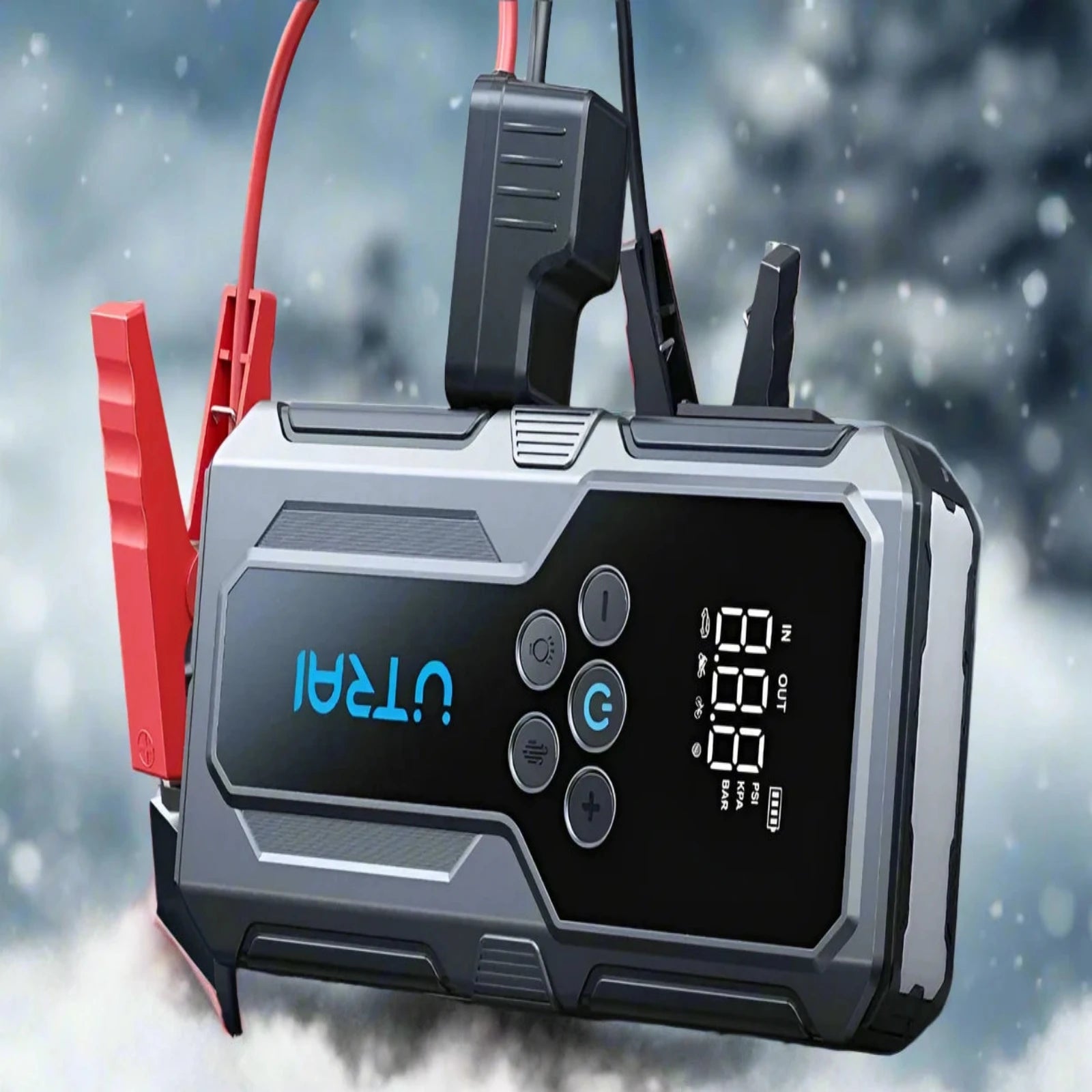 Battery Booster Jump Starter – Supports Up to 8L Diesel, Power Bank & Tire Inflator - The Prime Shop