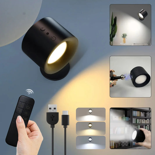 LED Wall Sconce – Touch Control, Double Head, Rotatable, Wireless Night Light for Bedrooms - The Prime Shop