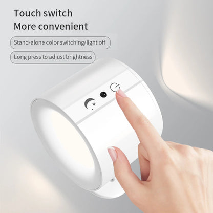 LED Wall Sconce – Touch Control, Double Head, Rotatable, Wireless Night Light for Bedrooms - The Prime Shop