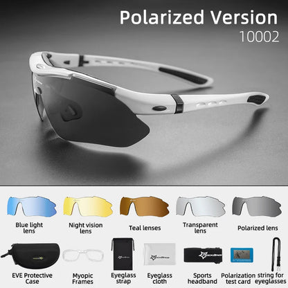 Polarized Cycling Glasses – Photochromic Sports Sunglasses with Multi-Lens for MTB & Outdoor Rides