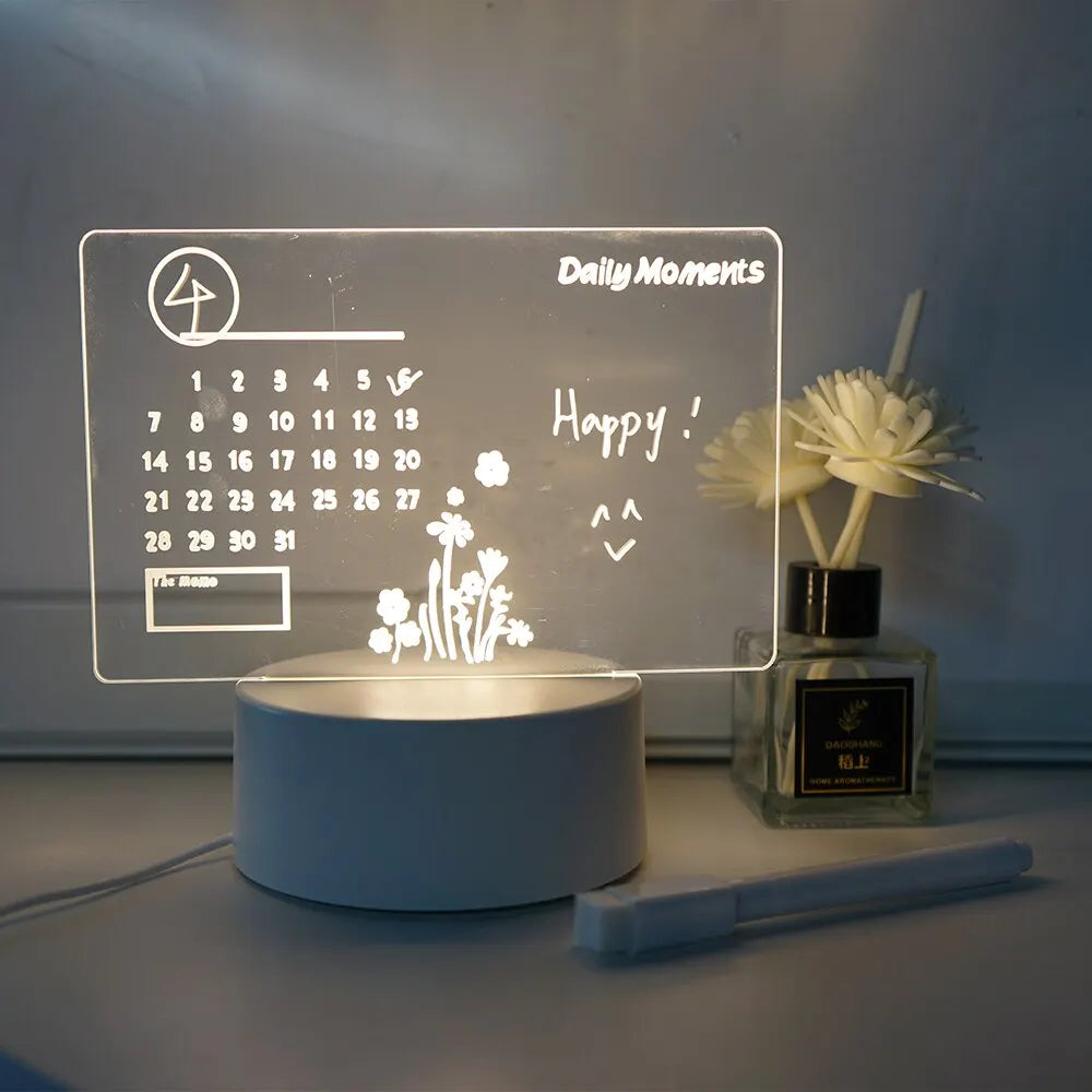 Creative LED Note Board Night Light – USB Rewritable Message Board for Kids’ Room Decor - The Prime Shop