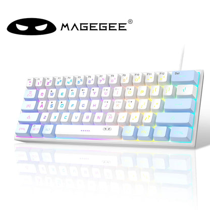 Mini Gaming Keyboard – RGB Backlit, 61-Key Compact, Waterproof & Ergonomic TS91 Design