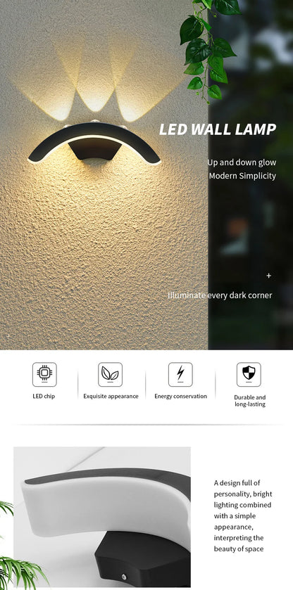 LED Outdoor Wall Light with Motion Sensor – Waterproof, Modern, 16W/10W - The Prime Shop