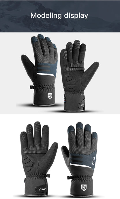 Black Winter Waterproof Cycling Gloves – Touch Screen, Fleece for Sports and Skiing - The Prime Shop