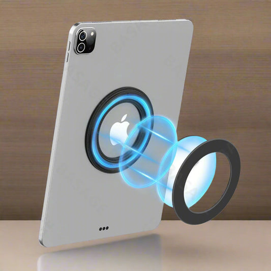 Smartphone with a camera lens magnified on a white background