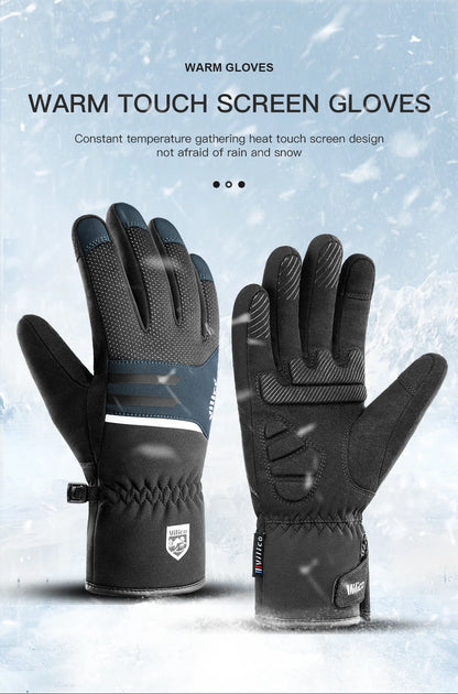 Black Winter Waterproof Cycling Gloves – Touch Screen, Fleece for Sports and Skiing - The Prime Shop